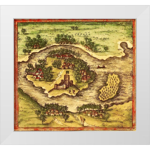 Mozambique White Modern Wood Framed Art Print by Hogenberg, Braun