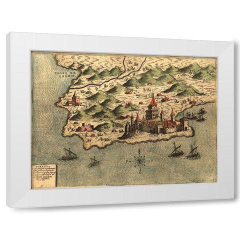Dalmatia White Modern Wood Framed Art Print by Pinargenti