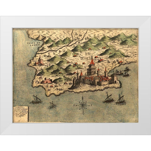 Dalmatia White Modern Wood Framed Art Print by Pinargenti
