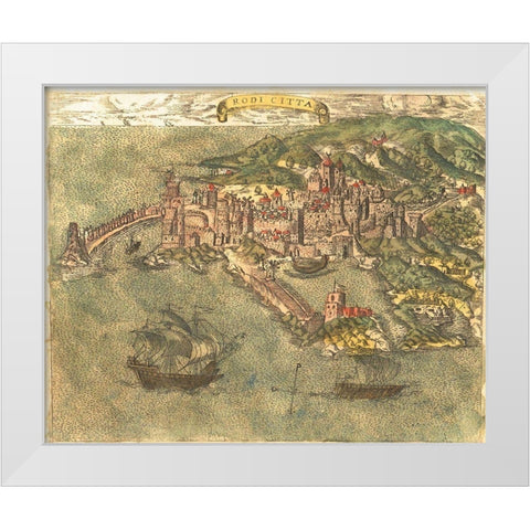 Rhodes Greece White Modern Wood Framed Art Print by Pinargenti