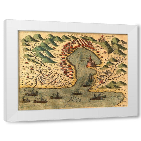 Vlore Greece White Modern Wood Framed Art Print by Pinargenti