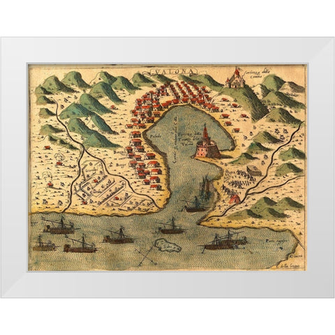 Vlore Greece White Modern Wood Framed Art Print by Pinargenti