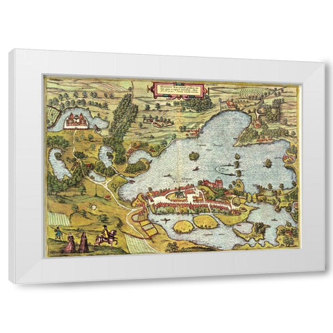 Plon Germany White Modern Wood Framed Art Print by Hogenberg, Braun