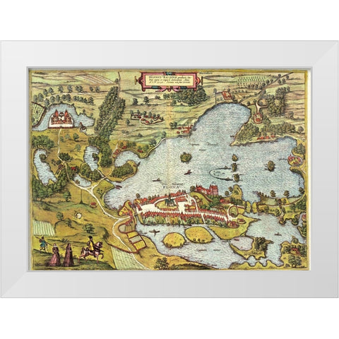 Plon Germany White Modern Wood Framed Art Print by Hogenberg, Braun