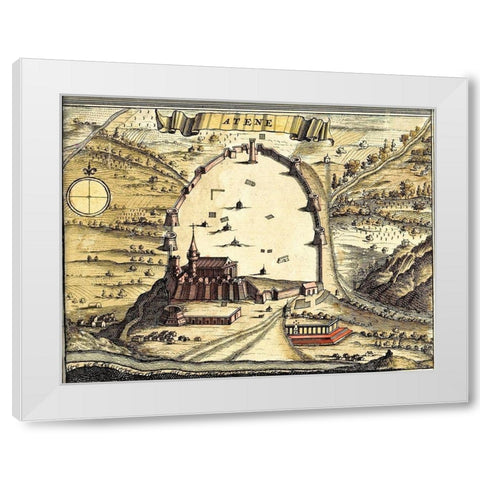 Athens Greece White Modern Wood Framed Art Print by Wit, Frederick de