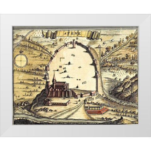 Athens Greece White Modern Wood Framed Art Print by Wit, Frederick de