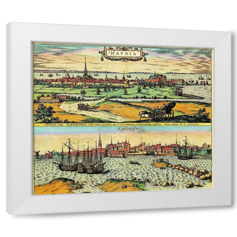 Denmark White Modern Wood Framed Art Print by Hogenberg, Braun