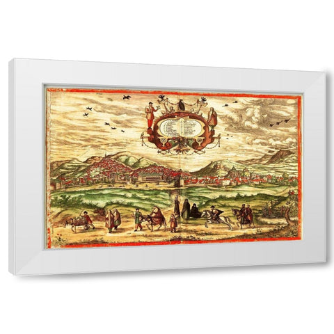 Spain White Modern Wood Framed Art Print by Hogenberg, Braun
