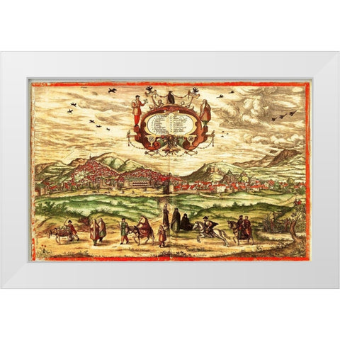 Spain White Modern Wood Framed Art Print by Hogenberg, Braun