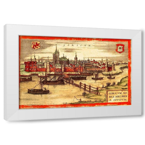 Holland White Modern Wood Framed Art Print by Hogenberg, Braun