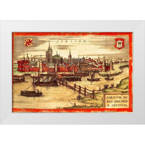 Holland White Modern Wood Framed Art Print by Hogenberg, Braun