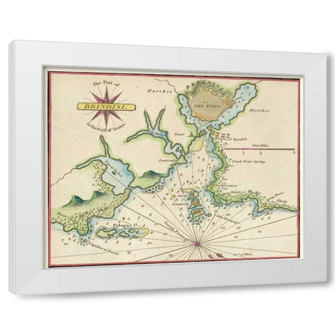 Gulf of Venice White Modern Wood Framed Art Print by Hogenberg, Braun