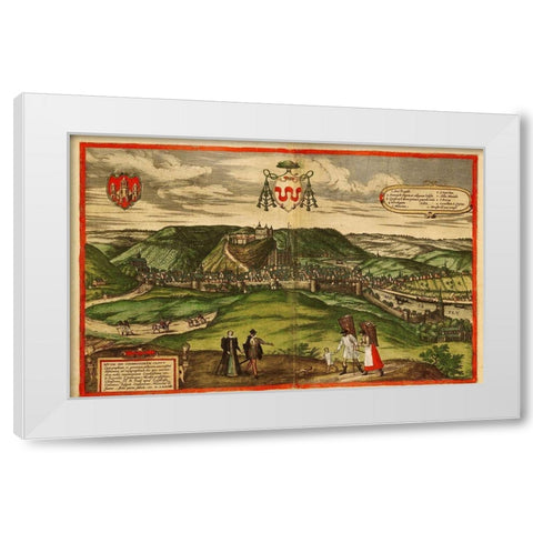 Netherlands White Modern Wood Framed Art Print by Hogenberg, Braun