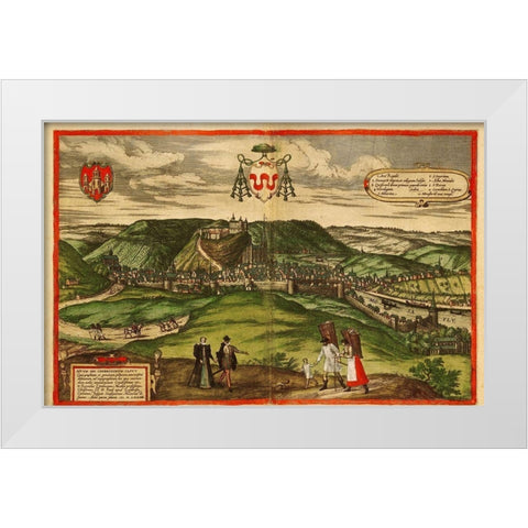 Netherlands White Modern Wood Framed Art Print by Hogenberg, Braun