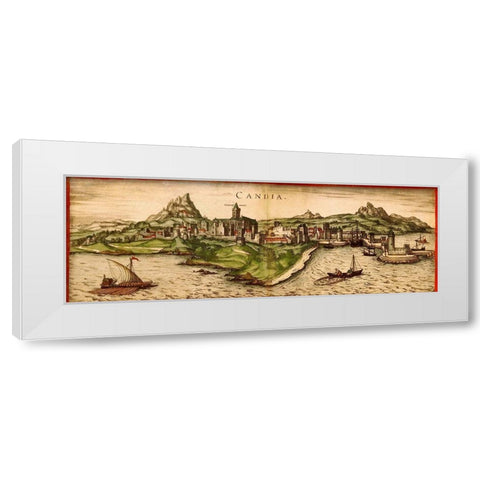Venice White Modern Wood Framed Art Print by Hogenberg, Braun