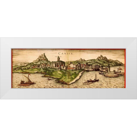 Venice White Modern Wood Framed Art Print by Hogenberg, Braun