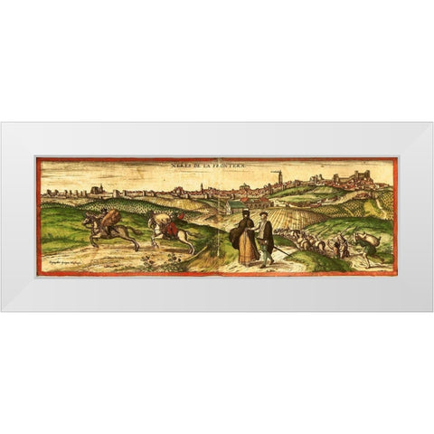 Spain White Modern Wood Framed Art Print by Hogenberg, Braun