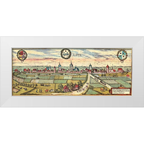 Germany White Modern Wood Framed Art Print by Hogenberg, Braun