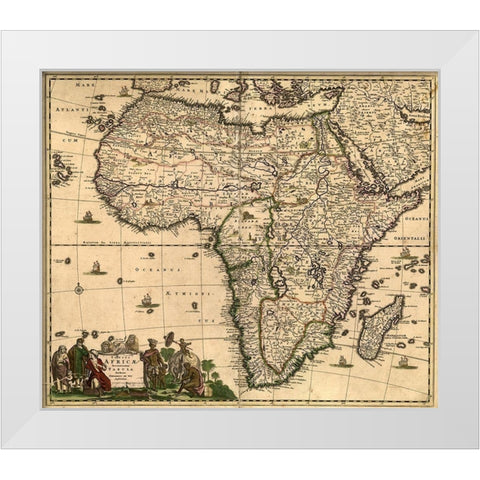 Africa 1740  White Modern Wood Framed Art Print by Senex, John