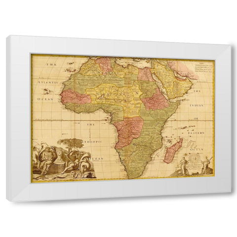 Africa 1688 White Modern Wood Framed Art Print by Wit, Frederick de