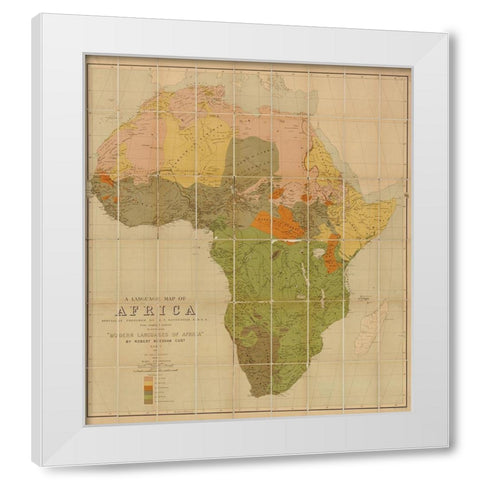 African Languages 1883 White Modern Wood Framed Art Print by Ravenstein, Ernest George