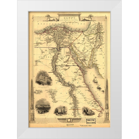 Egypt and Arabia Petrea White Modern Wood Framed Art Print by Rapkin, J