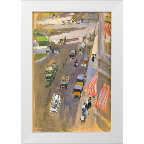 Fifth Avenue-New York White Modern Wood Framed Art Print by Sorolla, Joaquin