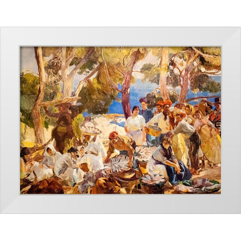 Catalonia Fish White Modern Wood Framed Art Print by Sorolla, Joaquin
