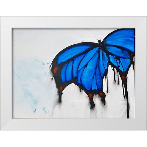 The Butterfly White Modern Wood Framed Art Print by Clement, Diane