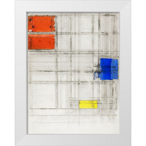 Study for a Composition White Modern Wood Framed Art Print by Mondrian, Piet