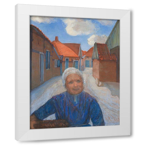 On the Lappenbrink in Winterswijk White Modern Wood Framed Art Print by Mondrian, Piet