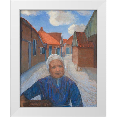On the Lappenbrink in Winterswijk White Modern Wood Framed Art Print by Mondrian, Piet