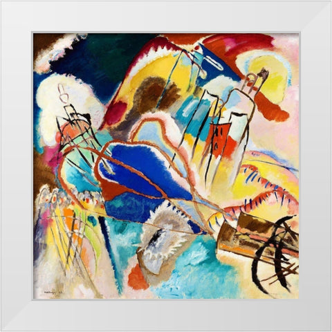Improvisation No. 30 1913 White Modern Wood Framed Art Print by Kandinsky, Wassily