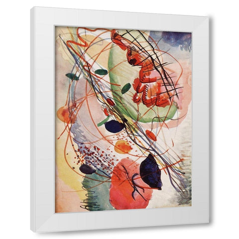 Aquarell print White Modern Wood Framed Art Print by Kandinsky, Wassily