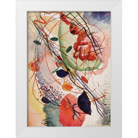 Aquarell print White Modern Wood Framed Art Print by Kandinsky, Wassily