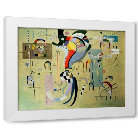 Accompanied Centre 1937 White Modern Wood Framed Art Print by Kandinsky, Wassily