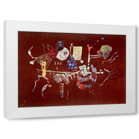 Around the line 1943 White Modern Wood Framed Art Print by Kandinsky, Wassily