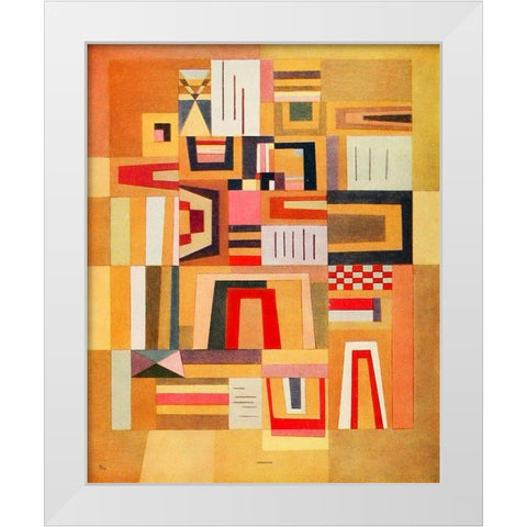Balance Pink 1932 White Modern Wood Framed Art Print by Kandinsky, Wassily