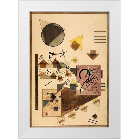 Brown Noise 1924 White Modern Wood Framed Art Print by Kandinsky, Wassily