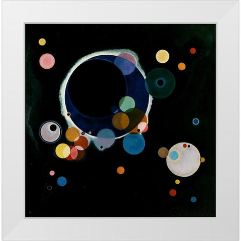 Several Circles 1926 White Modern Wood Framed Art Print by Kandinsky, Wassily
