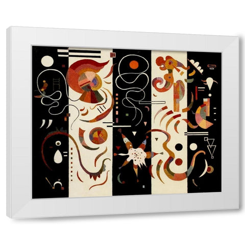 Striped 1934 White Modern Wood Framed Art Print by Kandinsky, Wassily