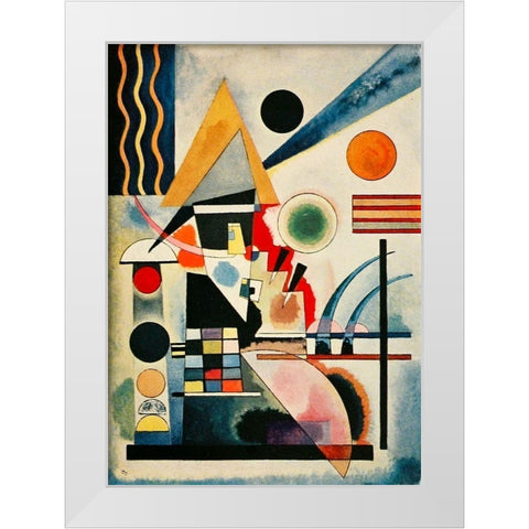 Swinging-no.291 1925 White Modern Wood Framed Art Print by Kandinsky, Wassily
