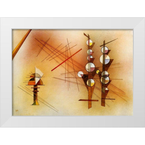 Unshaken 1929 White Modern Wood Framed Art Print by Kandinsky, Wassily