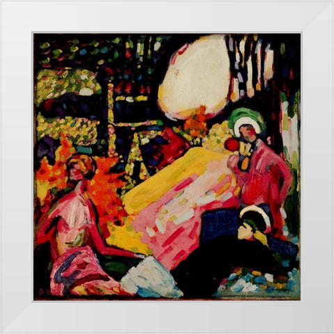 White Sound 1908 White Modern Wood Framed Art Print by Kandinsky, Wassily