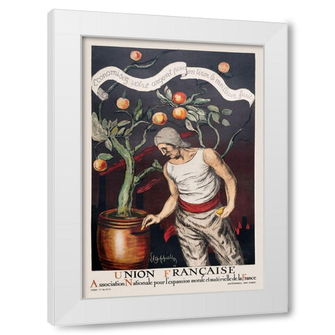Save your money to get the best results White Modern Wood Framed Art Print by Cappiello, Leonetto