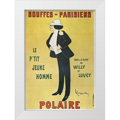 Bouffes-Parisiens Polaire 1910 White Modern Wood Framed Art Print by Cappiello, Leonetto