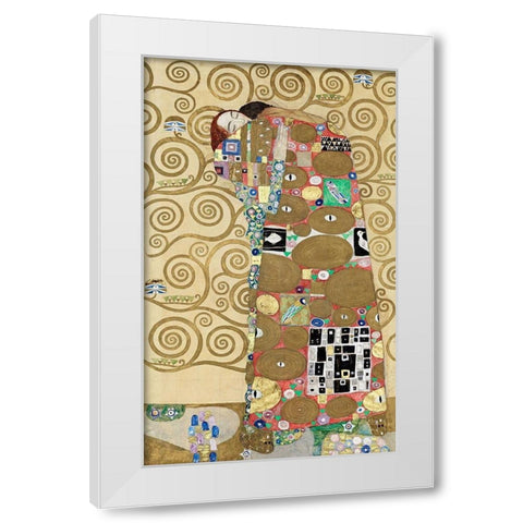Fulfillment White Modern Wood Framed Art Print by Klimt, Gustav