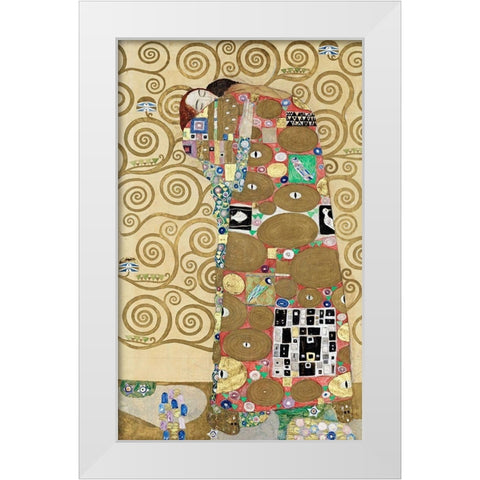 Fulfillment White Modern Wood Framed Art Print by Klimt, Gustav