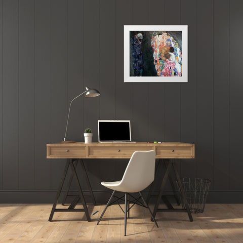 Death and Life White Modern Wood Framed Art Print by Klimt, Gustav