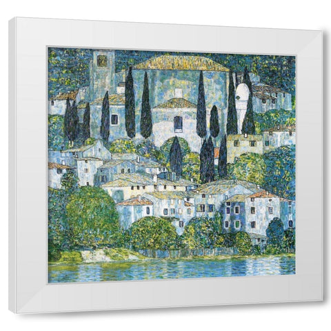 Kirche in Cassone White Modern Wood Framed Art Print by Klimt, Gustav
